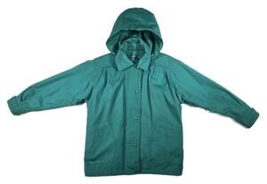 Vintage London Fog Towne Coat Jacket Zip Removable Lining Green Women's Large